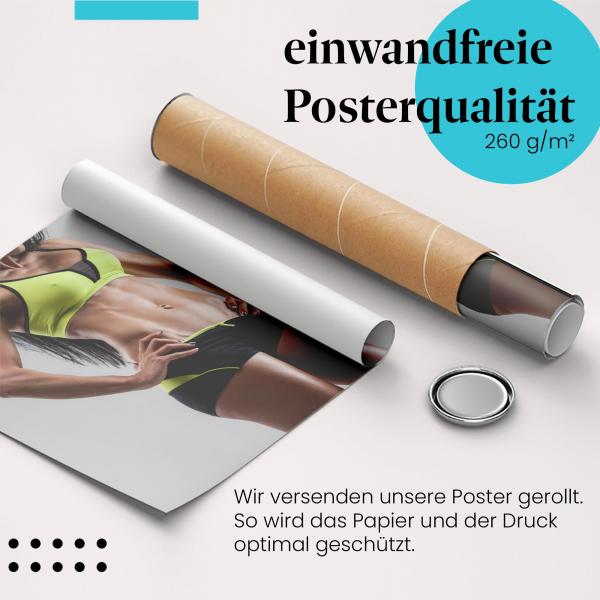 Gerolltes Poster "Trainierter Körper" - Fitness & Stärke, sicher verpackt.