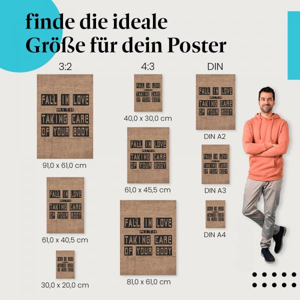 "Liebe deinen Körper: Fitness Motivation": Poster - Körperpflege & Gesundheit