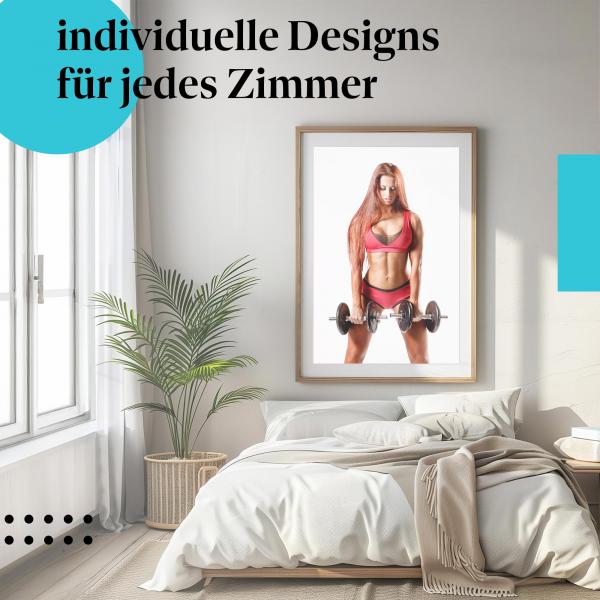 Schlafzimmer Deko: "Fitness" Poster: Für ein starkes Körpergefühl & Zielstrebigkeit.