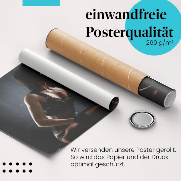 Gerolltes Poster "Fitness & Stärke". Sport & Motivation, sicher verpackt.