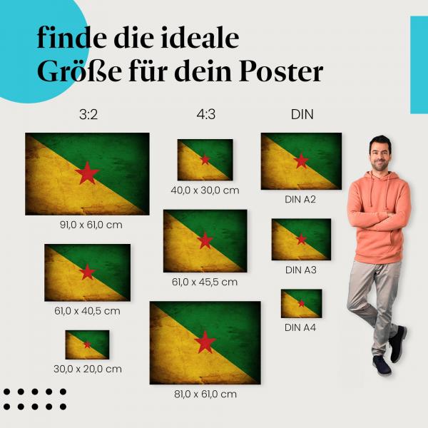 Französisch-Guayana Flagge: Poster in verschiedenen Größen!