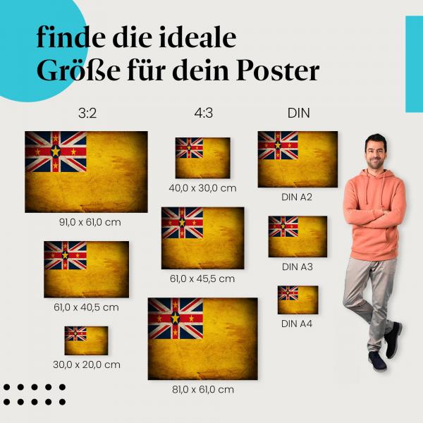 Niue Flagge Poster: Poster in verschiedenen Größen erhältlich!