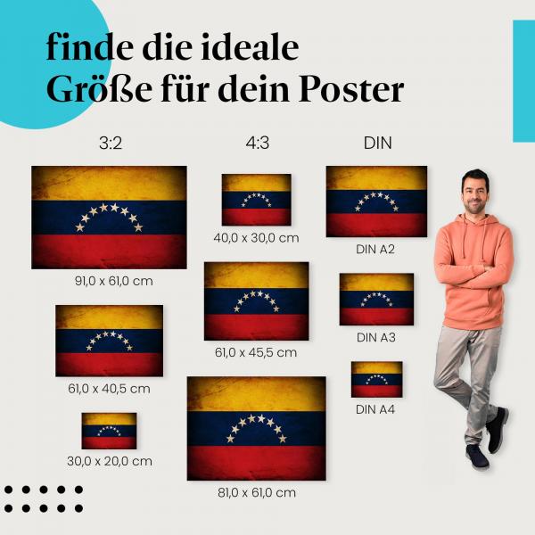 Venezuela Flagge Poster: Finde die ideale Größe für dein Zuhause!