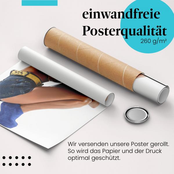 Gerolltes Poster "Moderne Frau". Stil & Selbstbewusstsein, sicher verpackt.