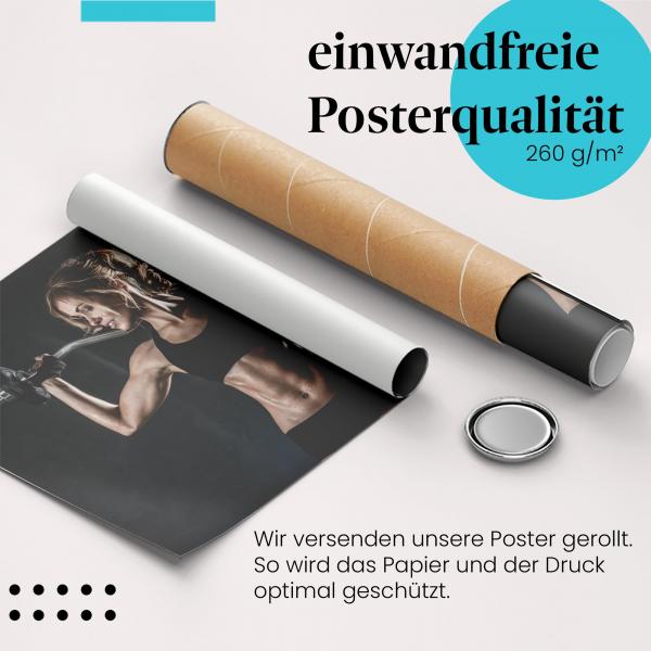 Gerolltes Poster "Krafttraining". Fitness & Disziplin, sicher verpackt.