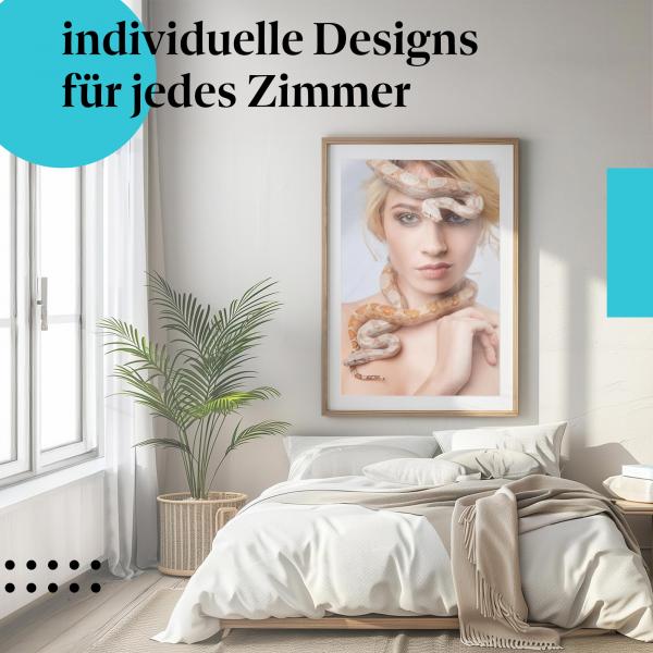 Schlafzimmer Deko: "Schlange & Frau" Poster: Ein Hauch von Exotik & Abenteuer.