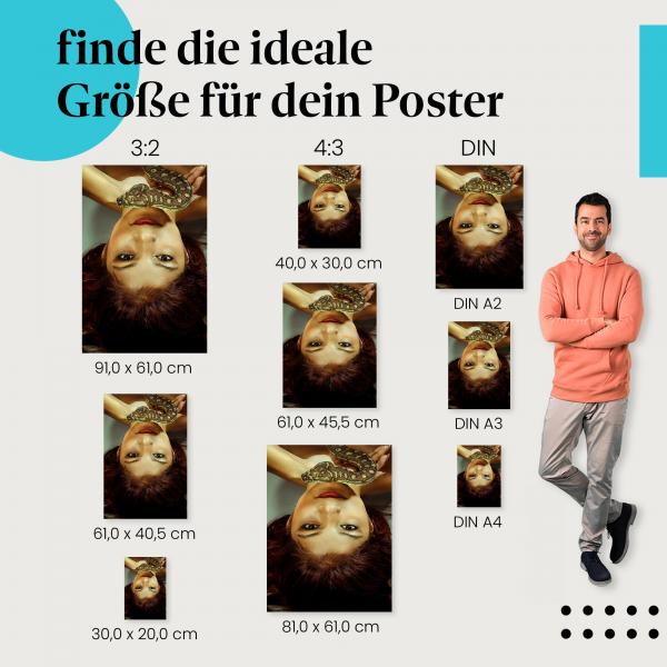 Frau & Schlange, Poster: Blick, Stärke, Mystik.