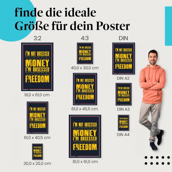 "Besessen von Freiheit - Motivationsspruch": Poster - Motivation & Finanzen