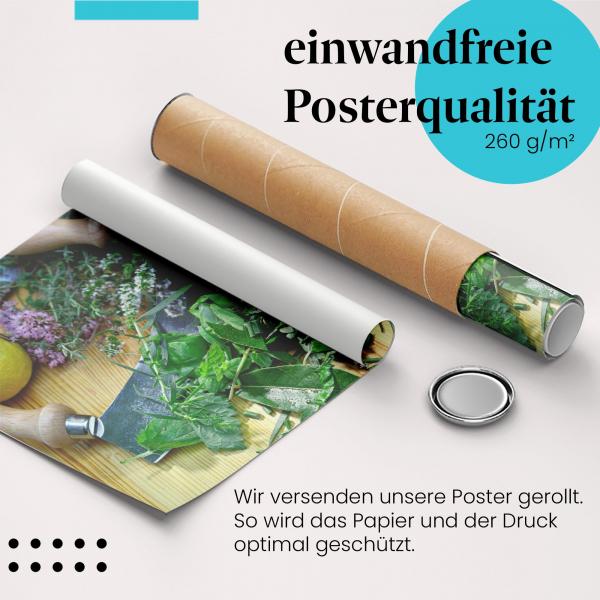 Gerolltes Poster "Frische Kräuter". Duft & Geschmack, sicher verpackt.