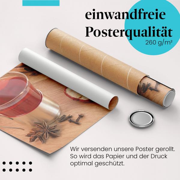 Gerolltes Poster "Früchtetee". Weihnachtliche Stimmung, sicher verpackt.