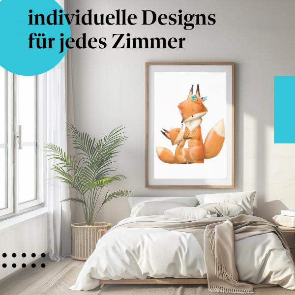 Schlafzimmer Deko: "Füchse" Poster: Mutterliebe - perfekt fürs Schlafzimmer.