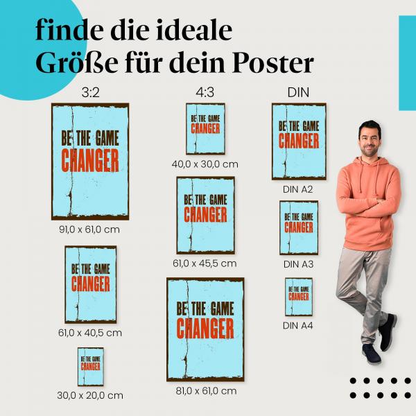 "Be the Game Changer": Motivation Poster mit inspirierender Botschaft