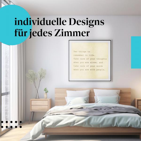 "Gedanken & Worte": Kunstdruck - Lebensweisheit für dein Schlafzimmer.