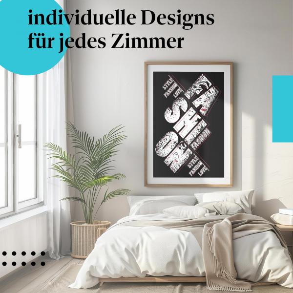 Schlafzimmer Deko: Geheimnisvoll mit "Gefühle" Poster