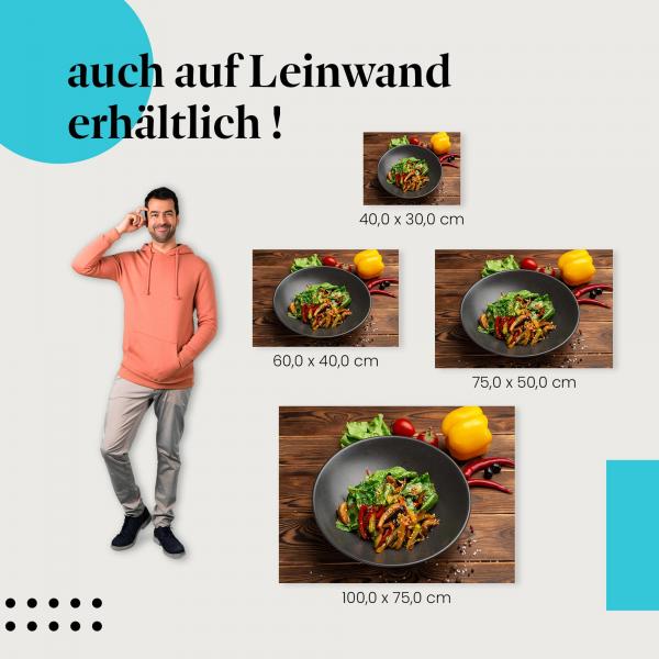 Gemuesesalat: Leinwandbild. Gebratenes Gemüse, gesund.