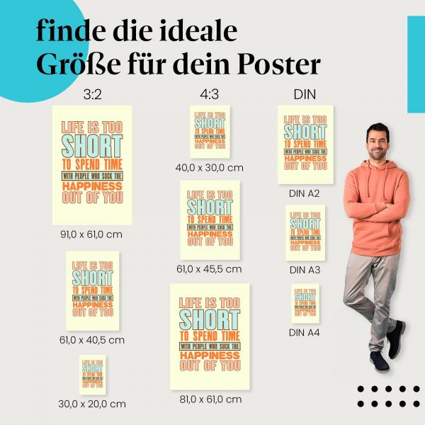 Umgib dich mit positiven Menschen: Poster "Genieße das Leben"