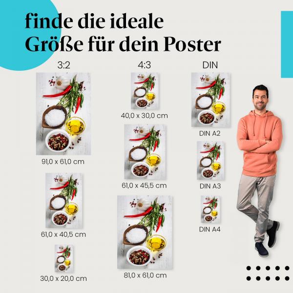 "Aromatische Gewürze und Kräuter" Poster: Kulinarisches Poster!