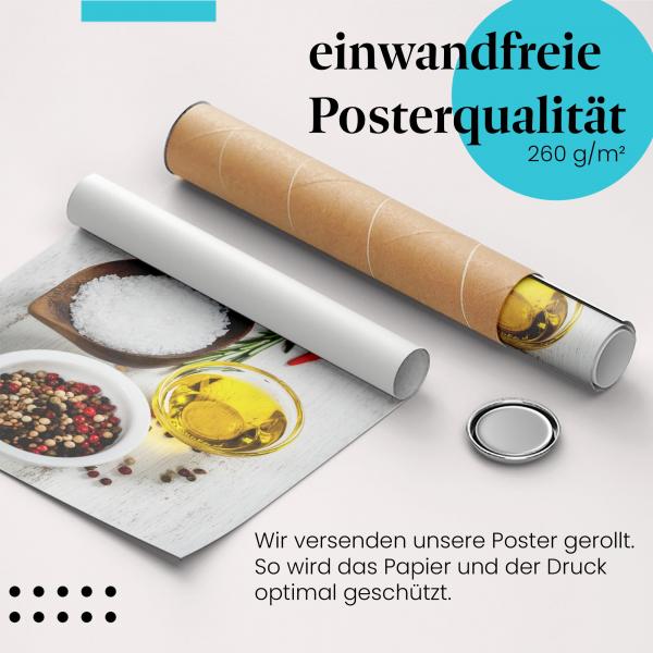 "Gewürze & Kräuter": Gerolltes Poster - Aromen, Küche.