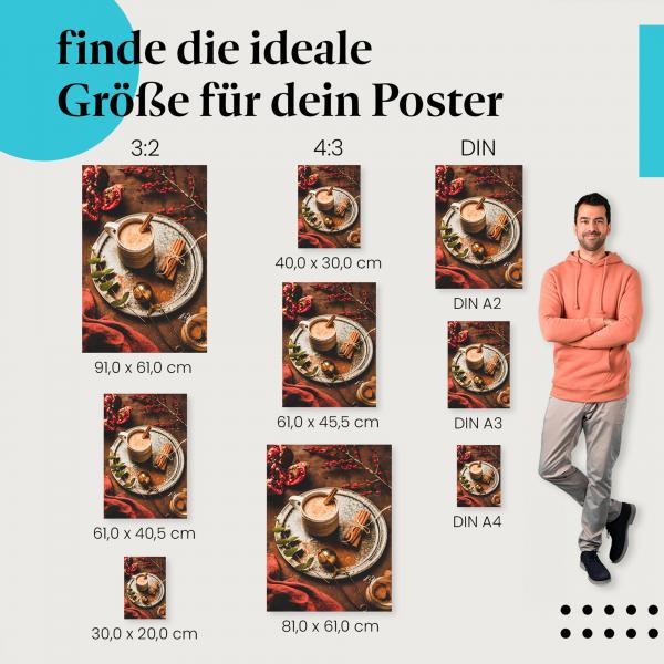 Postergrößen für dein Zuhause: Gewürztee, Becher, Weihnachten, gemütlich.