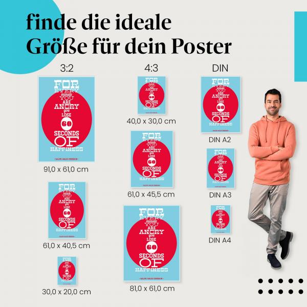 "60 Sekunden Glück verlieren": Poster - Zitat & Lebensweisheit