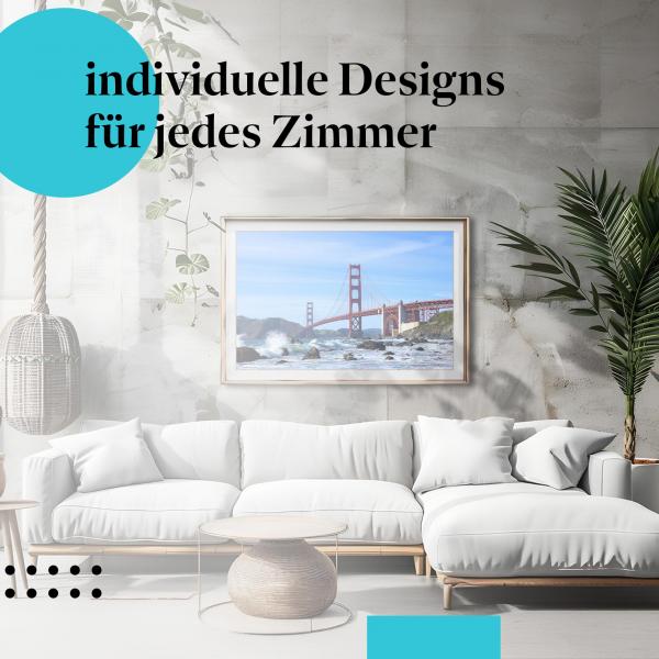 Schlafzimmer Deko: San Francisco mit "Golden Gate Bridge" Poster