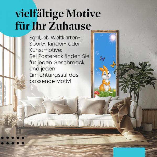 Frühlingsgefühle: Cartoon-Poster "Häschen" - süße Deko fürs Kinderzimmer!