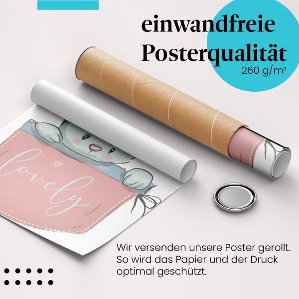 Gerolltes Poster "Hase" - Tiermotiv, sicher verpackt.