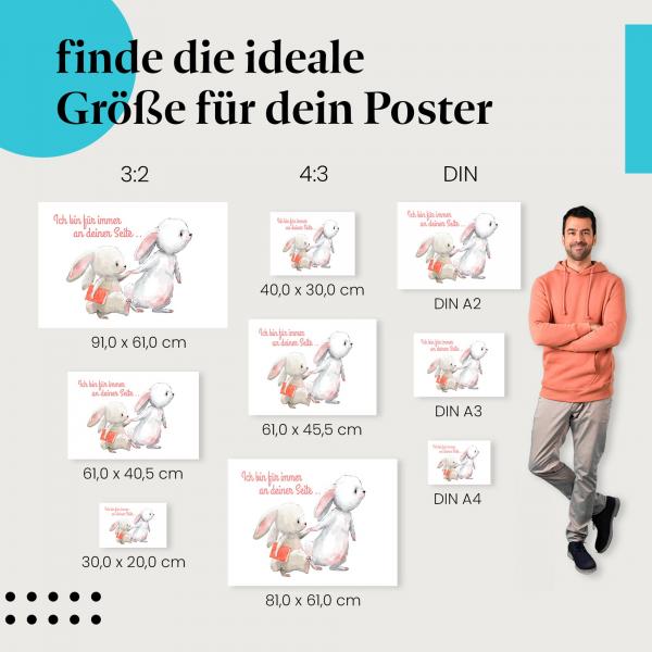 Entdecke Postergrößen: Hasen: Händchen haltend, "Für immer...".