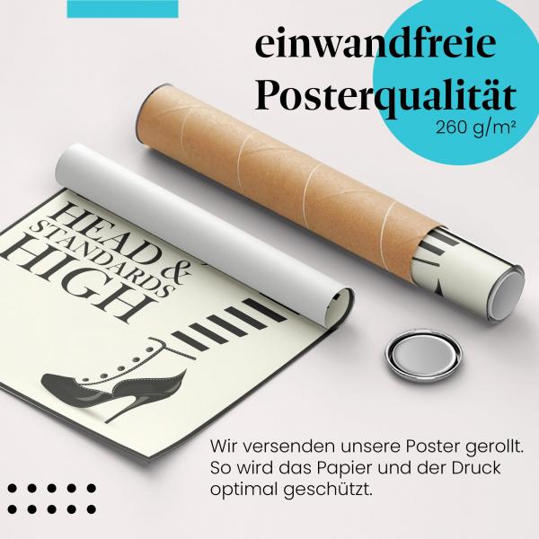 Gerolltes Poster "Selbstbewusste Frau" - Weibliche Stärke, sicher verpackt.