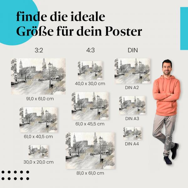 Nostalgie und Charme: Altstadt-Poster "Historische Altstadt" mit Kopfsteinpflaster