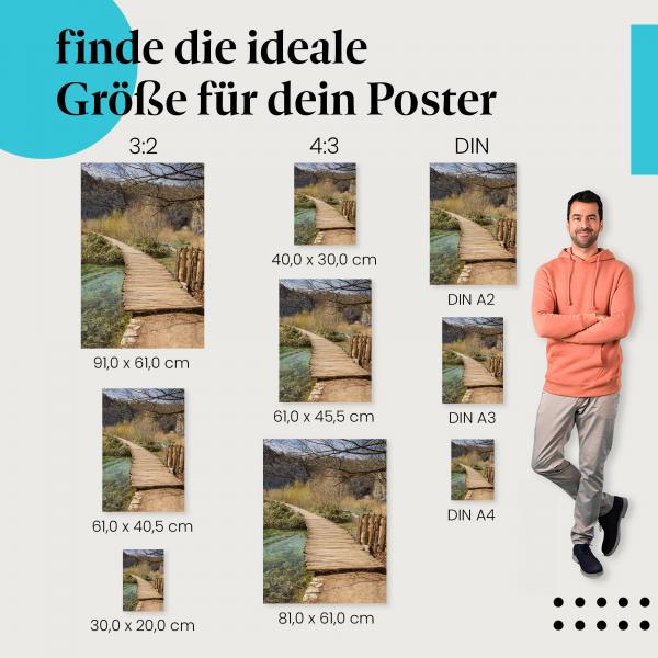 Holzsteg am Fluss Poster: Idylle & Natur - verschiedene Größen!