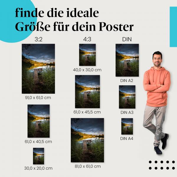 Steg am See bei Sonnenuntergang: Romantisches Poster!