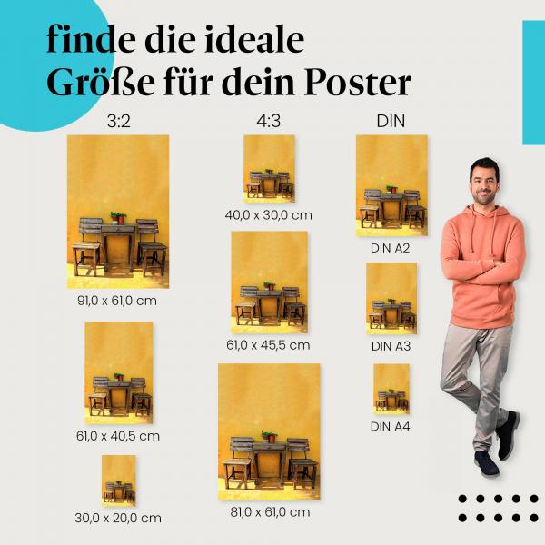 Rustikale Sitzecke Poster: Gemütliches Ambiente - Postergröße wählen.