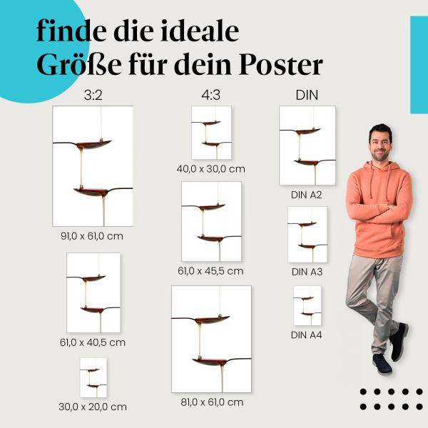 Honigtropfen zwischen Löffeln Poster: Leckerer Honig!