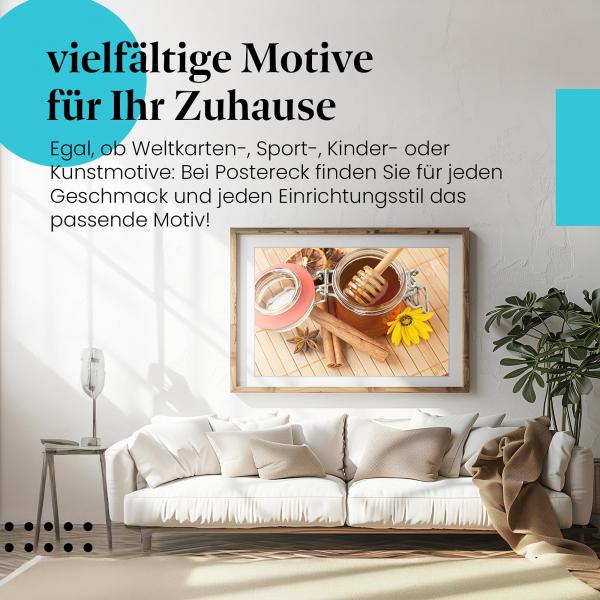 Dieses Leinwandbild ist ideal für die Küche und versprüht Gemütlichkeit.