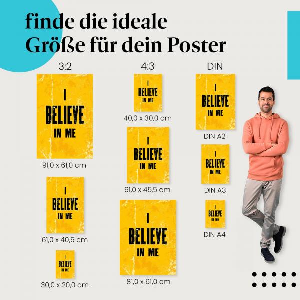 "Ich glaube an mich": Poster - Stärke dein Selbstvertrauen