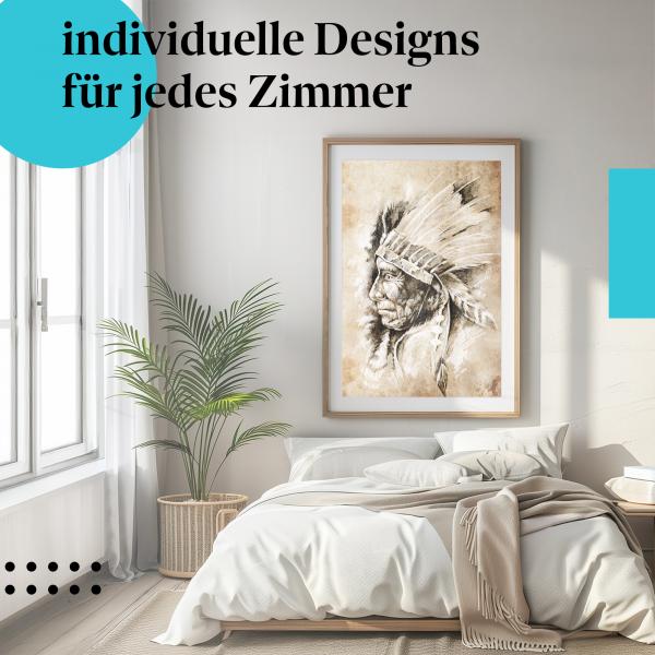 Schlafzimmer Deko: "Indianer" Poster - Ein Hauch von Wildnis & Geschichte.