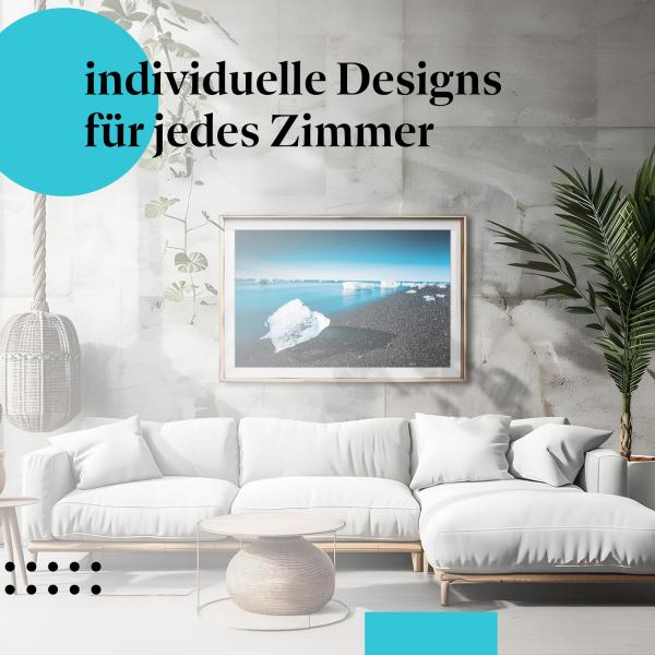 Schlafzimmer Deko: "Island" Poster: Die Schönheit des Nordens - faszinierend & kalt.