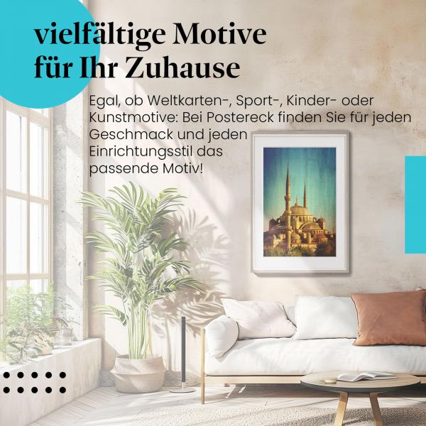 Dieses Leinwandbild der Moschee bringt orientalisches Flair und die Schönheit Istanbuls in Ihr Zuhause.