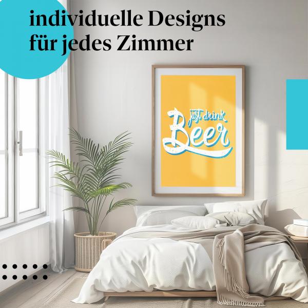 Schlafzimmer Deko: Bier-Liebe mit "Schriftzug" Poster