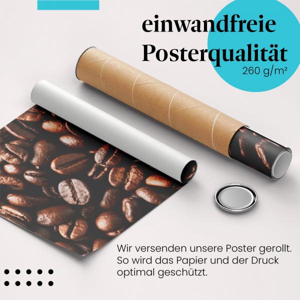 Gerolltes Poster "Kaffeebohnen". Kaffeegenuss, sicher verpackt.