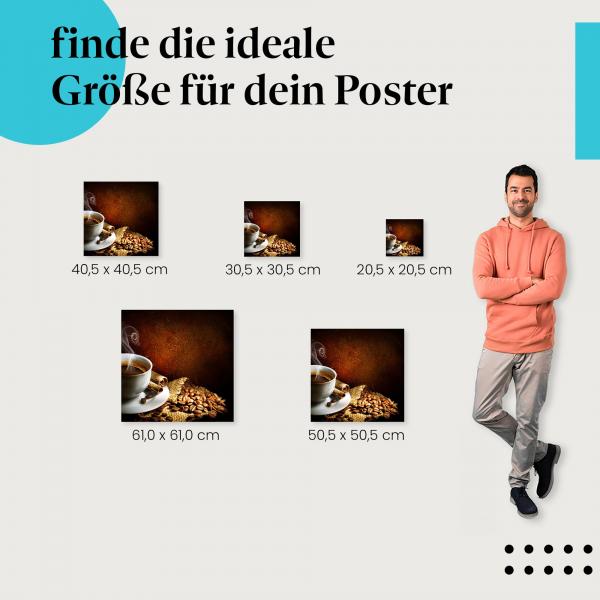 Dampfender Kaffee Poster: Kaffeegenuss für Zuhause - jetzt Größe wählen.