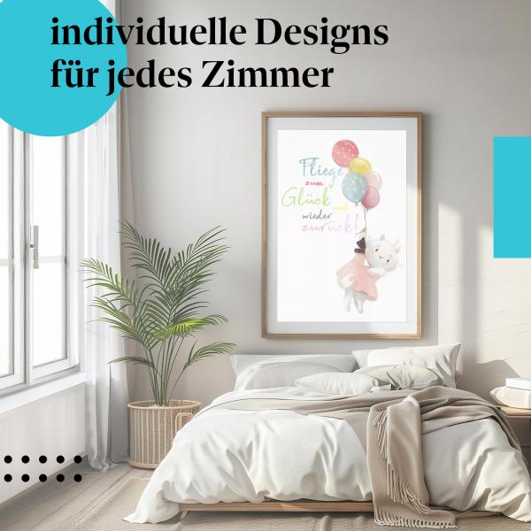 Schlafzimmer Deko: Kinderzimmer mit "Katze" Leinwandbild. Süße Deko für Tierliebhaber.