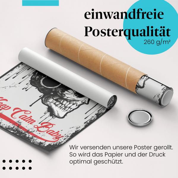 "Cooler Totenkopf im Graffiti-Stil" – Hochwertiger Druck auf 260 g/m² Papier, sicher verpackt.