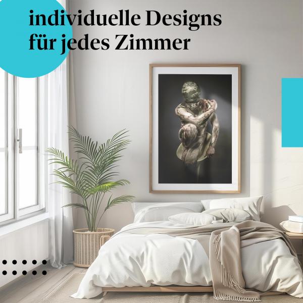 Schlafzimmer Deko: "Körperkunst" Poster: Ein ausdrucksstarkes Motiv - Kunst mit Tiefgang.