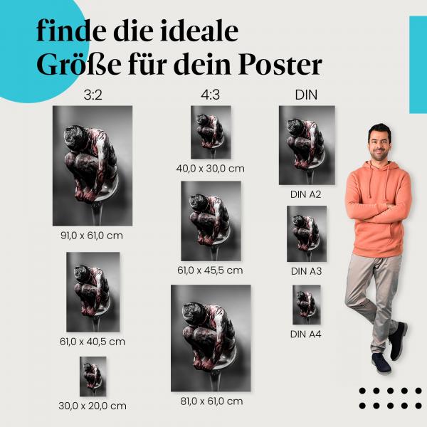 Person, Poster: Schwarz-Weiß, Farbe, Verletzlichkeit.