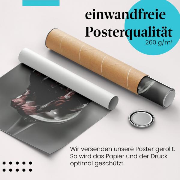 Gerolltes Poster "Körperkunst". Ausdrucksstarke Fotografie, sicher verpackt.