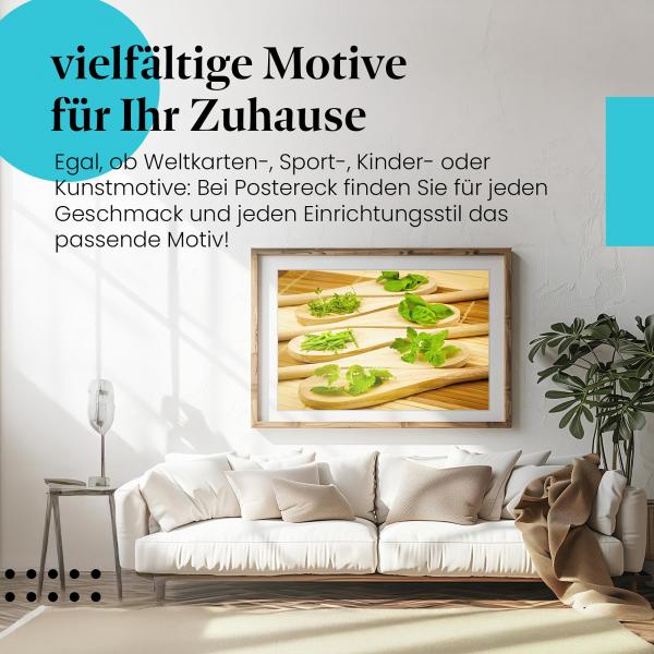 Dieses Leinwandbild ist ideal für die Küche und versprüht frische Kräuterdüfte.