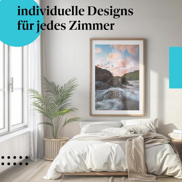 Schlafzimmer Deko: "Küste & Wolken" Poster: Die Kraft der Natur - ein Hingucker.