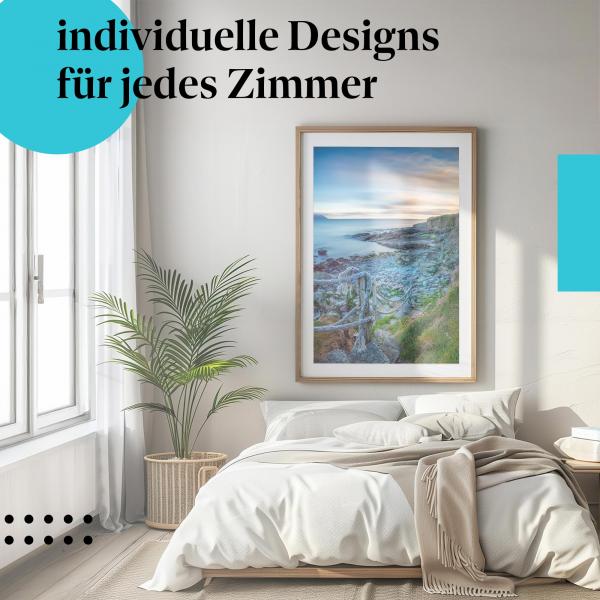 Schlafzimmer Deko: "Küstenlandschaft" Poster: Für alle, die das Meer lieben.